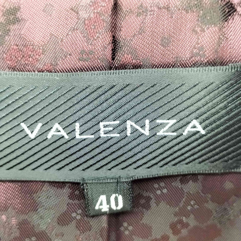 VALENZA スタンドカラー 素材切替 ラインストーン コート レディース 40