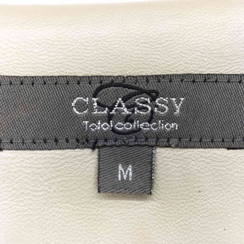 CLASSY ラムレザー ノーカラー ジップアップジャケット レディース JPN:M