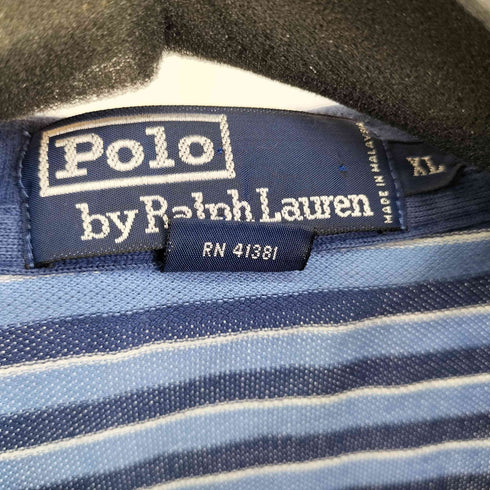 ポロバイラルフローレン Polo by RALPH LAUREN ボーダー S/S ポロシャツ メンズ import:XL