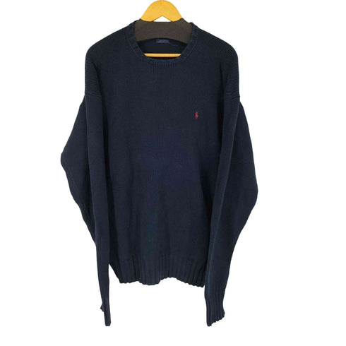 ポロバイラルフローレン Polo by RALPH LAUREN スモールポニー刺繍 クルーネックコットンニット メンズ import:XL