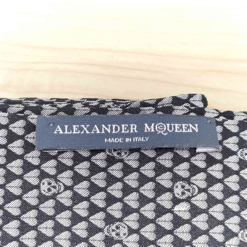 アレキサンダーマックイーン Alexander McQueen スカル柄 シルクフリンジストール レディース