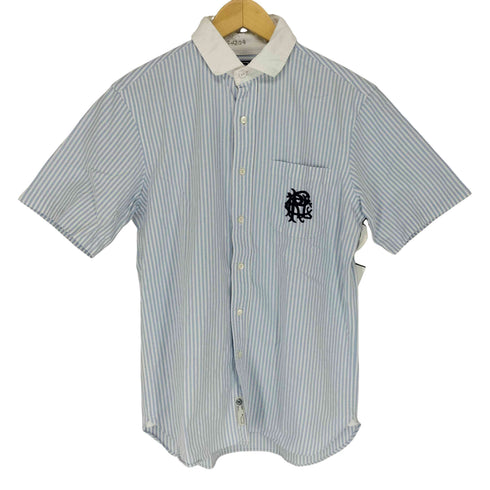 ポロバイラルフローレン Polo by RALPH LAUREN ストライプロゴ刺繍S/S シャツ メンズ JPN:M