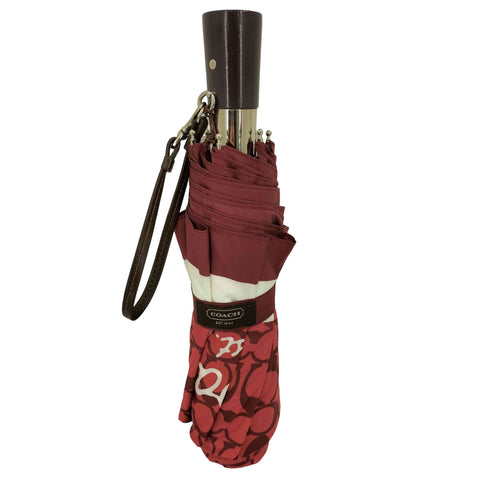コーチ COACH シグネチャーミニUmbrella 自動開傘折り畳み傘 レディース