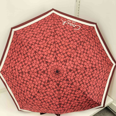 コーチ COACH シグネチャーミニUmbrella 自動開傘折り畳み傘 レディース