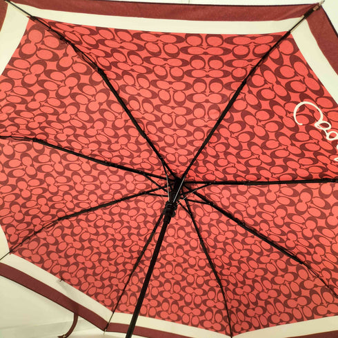 コーチ COACH シグネチャーミニUmbrella 自動開傘折り畳み傘 レディース