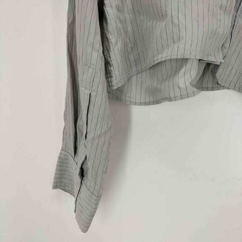 ザラ ZARA クロップドブラウス ピンストライプ レディース JPN:L