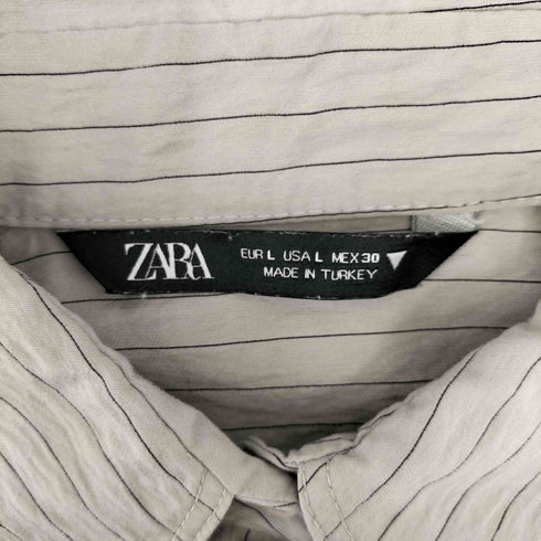 ザラ ZARA クロップドブラウス ピンストライプ レディース JPN:L