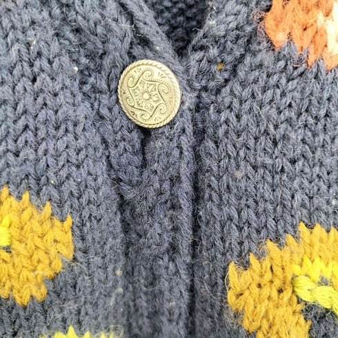 ローラアシュレイ LAURA ASHLEY 花柄 刺繍 ウール混 ニットカーディガン レディース import:M