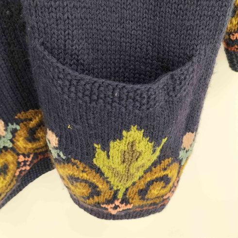 ローラアシュレイ LAURA ASHLEY 花柄 刺繍 ウール混 ニットカーディガン レディース import:M