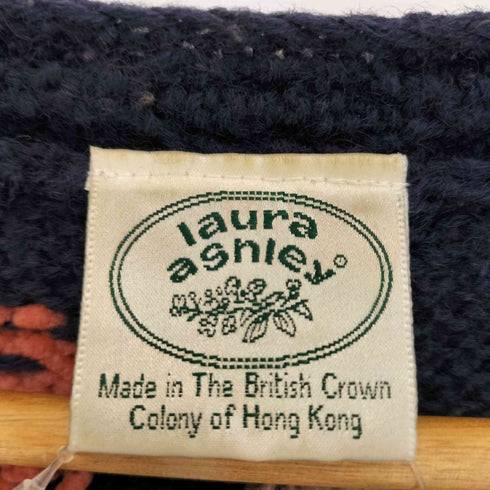 ローラアシュレイ LAURA ASHLEY 花柄 刺繍 ウール混 ニットカーディガン レディース import:M