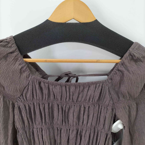 ダブルクローゼット w closet パフショルダーロングワンピース 楊柳 レディース
