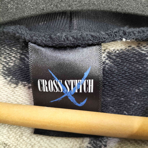 CROSS STITCH ブリーチ加工 フーディ メンズ