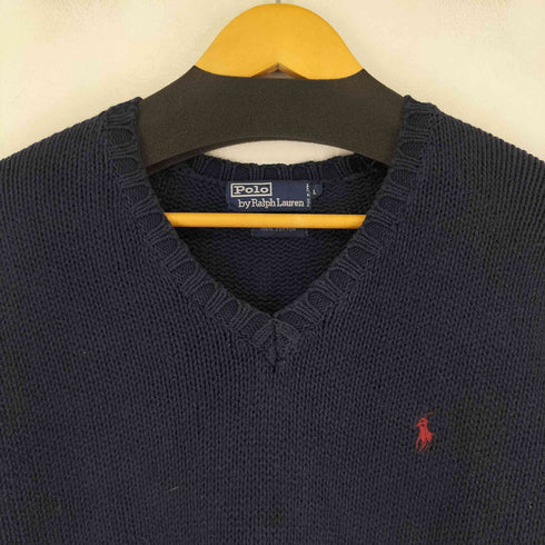 ポロバイラルフローレン Polo by RALPH LAUREN スモールポニー刺繍 Vネック コットンニット メンズ JPN:L