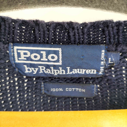 ポロバイラルフローレン Polo by RALPH LAUREN スモールポニー刺繍 Vネック コットンニット メンズ JPN:L