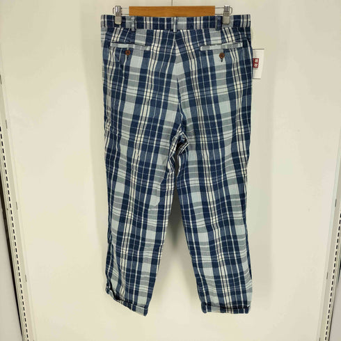 ブルーウィリーズ BLUE WILLIS 90-00S インディゴ チェック 2タック コットン スラックス パンツ OPTI ジップ メンズ 36