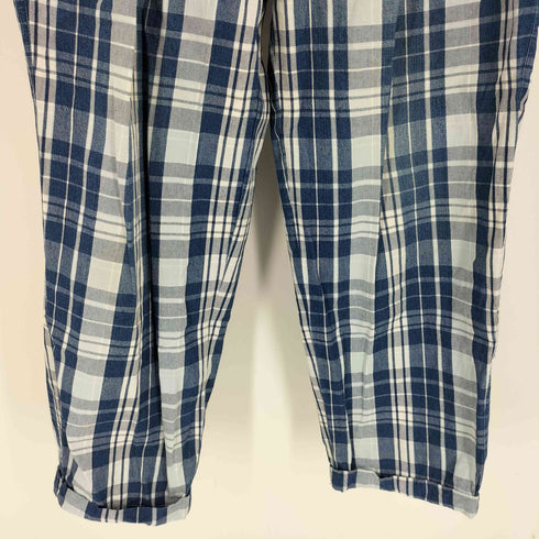 ブルーウィリーズ BLUE WILLIS 90-00S インディゴ チェック 2タック コットン スラックス パンツ OPTI ジップ メンズ 36
