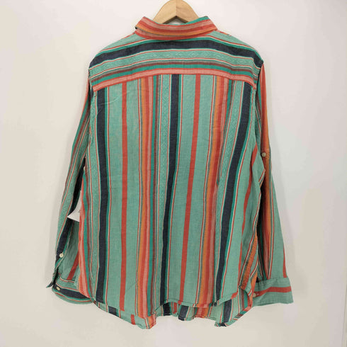 ポロジーンズカンパニーラルフローレン POLO JEANS COMPANY RALPH LAUREN ストライプ 総柄 マルチカラー コットン L/S シャツ メンズ 2X