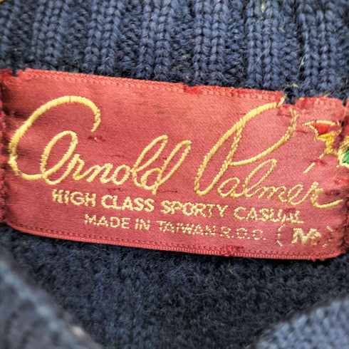 アーノルドパーマー Arnold Palmer 台湾製 ノルディック柄 メタリックボタン カーディガン レディース