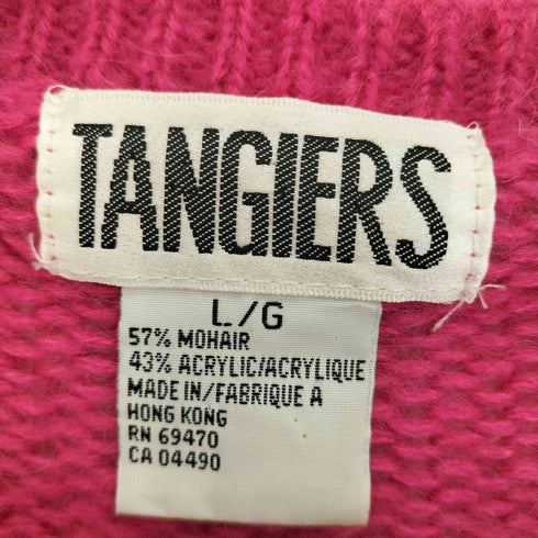 TANGIERS 90S 香港製 丸ボタン モヘア アクリル カーディガン レディース L/G