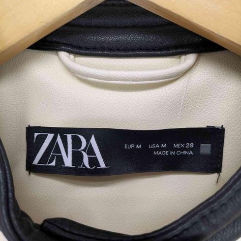 ザラ ZARA FAUX LEATHER ZIPPERED JACKET レディース JPN:M