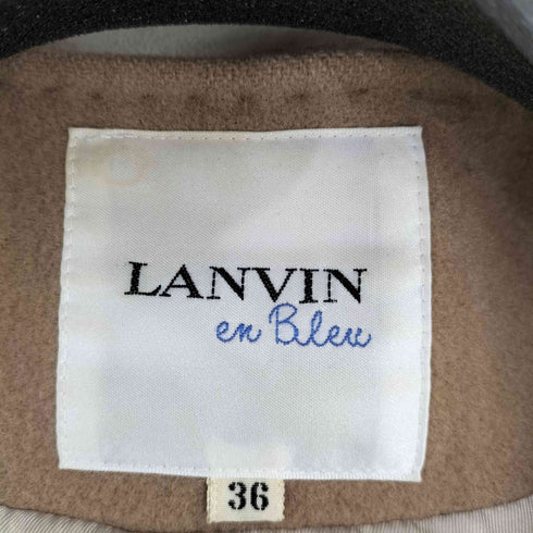 ランバンオンブルー LANVIN en Bleu ウール ノーカラーコート レディース