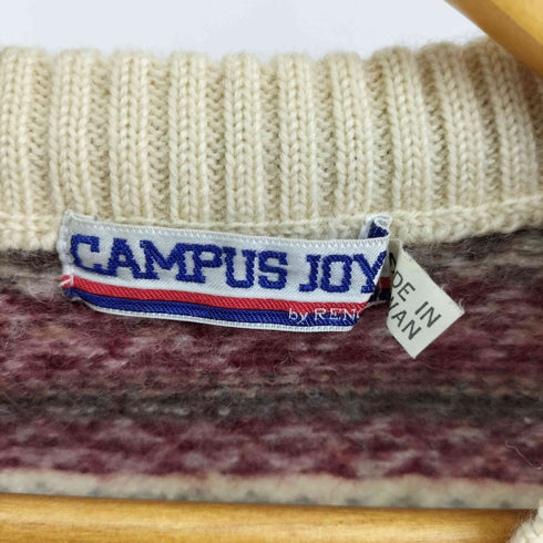 CAMPUS JOY 総柄Vネックニット レディース