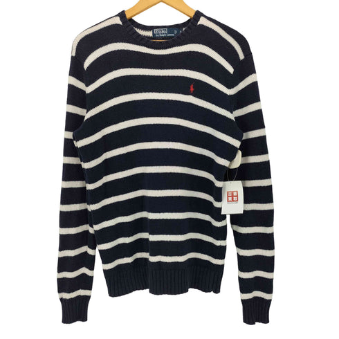 ポロバイラルフローレン Polo by RALPH LAUREN 90S コットン クルーネック ボーダー ニット メンズ import:S