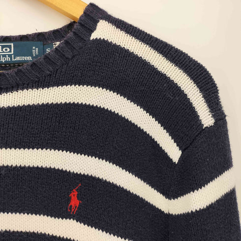 ポロバイラルフローレン Polo by RALPH LAUREN 90S コットン クルーネック ボーダー ニット メンズ import:S
