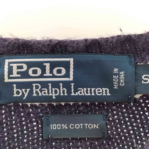 ポロバイラルフローレン Polo by RALPH LAUREN 90S コットン クルーネック ボーダー ニット メンズ import:S