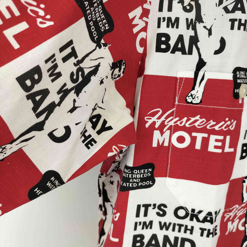 ヒステリックグラマー HYSTERIC GLAMOUR 22AW HYSTERIC'S MOTEL柄 エンジニア シャンブレー シャツ メンズ JPN:M