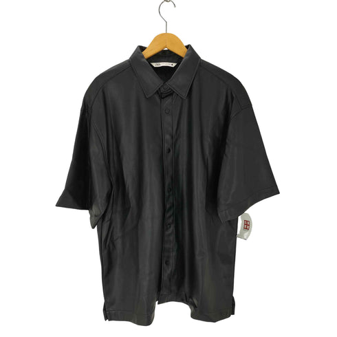 ザラ ZARA S/S フェイクレザースナップボタンシャツ メンズ JPN:XL