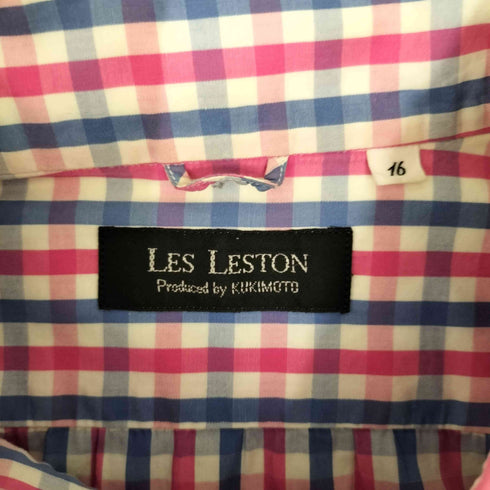 LES LESTON 日本製 ボタンダウンチェックシャツ メンズ 16