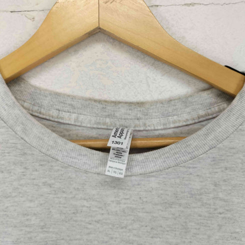 アメリカンアパレル AMERICAN APPAREL ETAVIRP 霜降り フロントロゴプリントクルーネックTシャツ メンズ JPN:XL