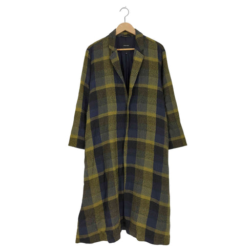 パドカレ pas de calais ベルト付き ウール チェックコート レディース 36