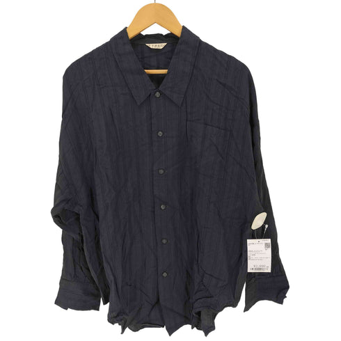 YAKURAUDO キュプラレーヨン ストライプドレスシャツ メンズ