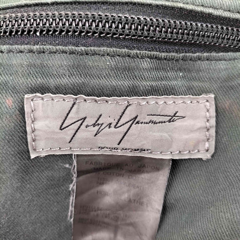 ヨウジヤマモトプールオム Yohji Yamamoto POUR HOMME 製品染め キャンバス レザー切替 ショルダーバッグ メンズ