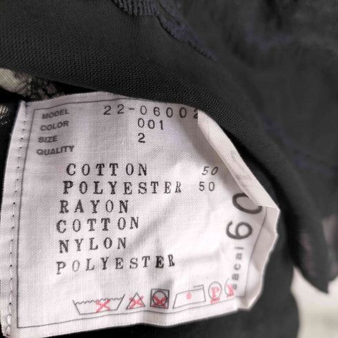 サカイ Sacai 2022SS ショルダージップ シアーカットソー 001 レディース JPN:2