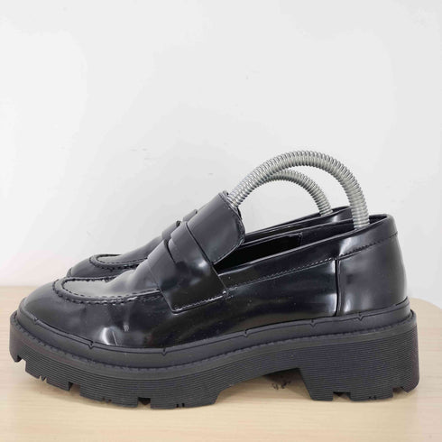 ザラ ZARA Chunky Penny ペニーストラップ チャンキーローファー レディース EUR:35