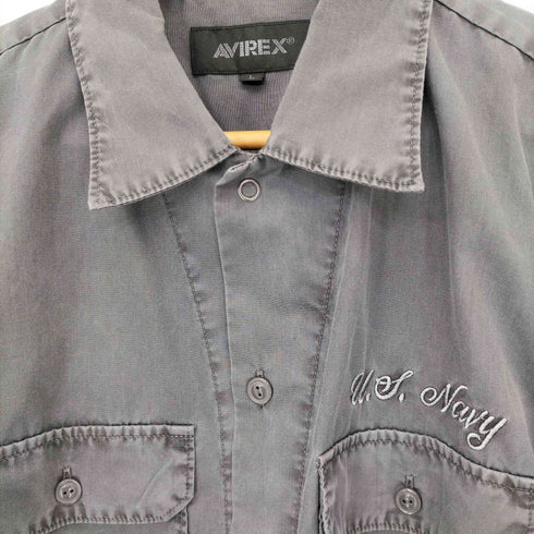 アヴィレックス AVIREX SHORTSLEEVE FADED WORK SHIRT BLUE ANGELS メンズ L