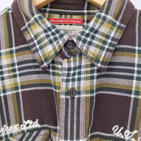 アヴィレックス AVIREX CHECK EMBROIDERED SHIRT メンズ XL