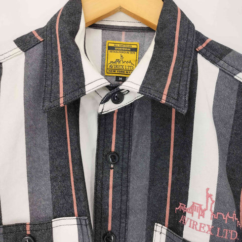 アヴィレックス AVIREX STRIPE DENIM SHIRT メンズ M