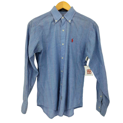 ポロバイラルフローレン Polo by RALPH LAUREN 80S USA製 コットン ポニー刺繍 ストライプ B.D L/S シャツ レディース 16