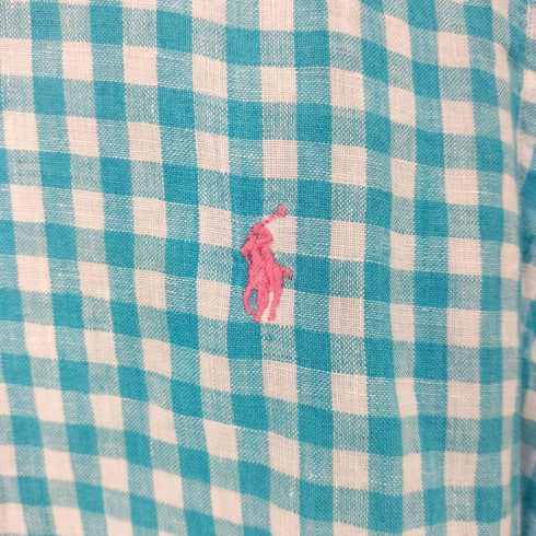 ポロバイラルフローレン Polo by RALPH LAUREN リネン ポニー刺繍 ギンガムチェック L/S シャツ メンズ M/M