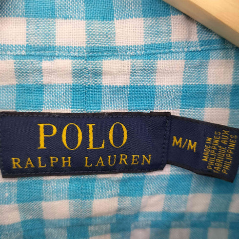 ポロバイラルフローレン Polo by RALPH LAUREN リネン ポニー刺繍 ギンガムチェック L/S シャツ メンズ M/M