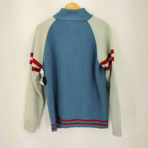 ポロバイラルフローレン Polo by RALPH LAUREN ポニー刺繍 アームライン バイカラー ダブルジップ ジップアップニット メンズ