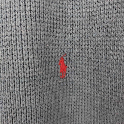 ポロバイラルフローレン Polo by RALPH LAUREN ポニー刺繍 アームライン バイカラー ダブルジップ ジップアップニット メンズ