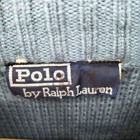 ポロバイラルフローレン Polo by RALPH LAUREN ポニー刺繍 アームライン バイカラー ダブルジップ ジップアップニット メンズ