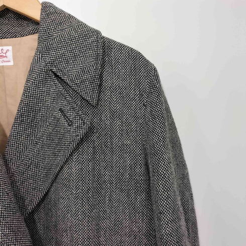 エフエーティー FAT FAT CLASSIC / MADE IN JAPAN ボタンレス ツイード ガウンコート メンズ