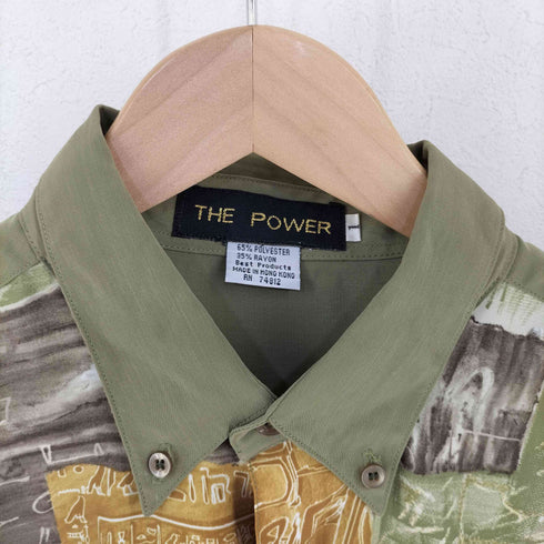 THE POWER エジプト壁画柄 レーヨンシャツ メンズ 1