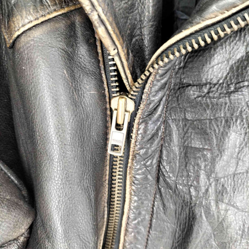 REAL LEATHER リアルレザー 本革 YKKジップ レザー ダブルライダースジャケット メンズ